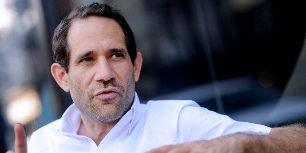 Dov Charney, chairman and chief executive officer of American Apparel Inc., speaks during an interview outside a company reta