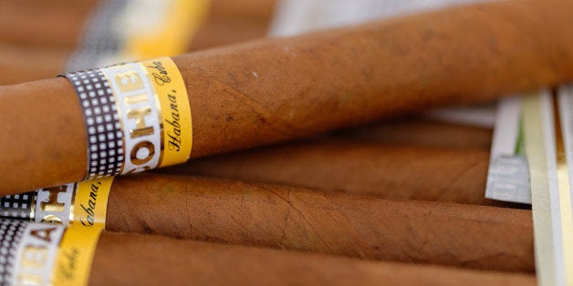 CUBA - 2014/09/28: Esplendid Cohiba cigars. Cohiba is a brand for two kinds of premium cigar: Esplendido and Robusto. The nam