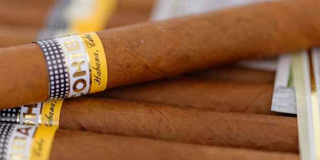 CUBA - 2014/09/28: Esplendid Cohiba cigars. Cohiba is a brand for two kinds of premium cigar: Esplendido and Robusto. The name cohÃba derives from the TaÃno word for 'tobacco.'. (Photo by Roberto Machado Noa/LightRocket via Getty Images)