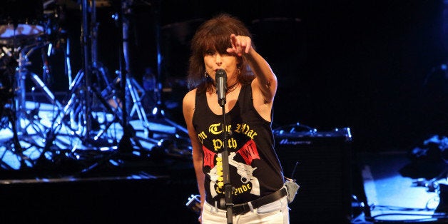 LONDON, UNITED KINGDOM - DECEMBER 16: Chrissie Hynde performs on stage at KOKO on December 16, 2014 in London, United Kingdom. (Photo by Burak Cingi/Redferns via Getty Images)