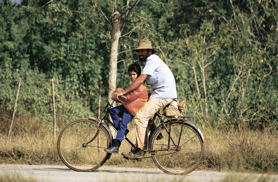 1994 - Two people on a bicycle in rural Cuba.
