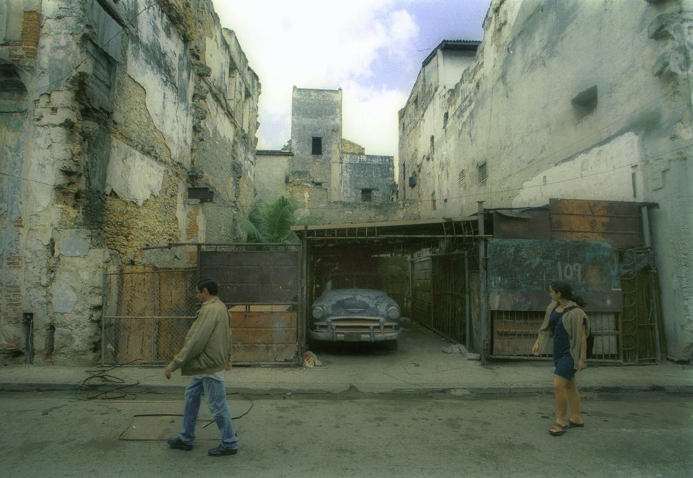 2001 - Street scene in the old part of town of the Cuban capital Havana.