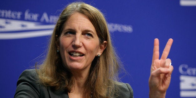 WASHINGTON, DC - NOVEMBER 10: U.S. Health and Human Services Secretary Sylvia Matthews Burwell talks about the upcoming health care exchange enrollment period at the Center for American Progress November 10, 2014 in Washington, DC. Burwell said the Obama Administration projects that 9.1 million people, including new applicants and returning customers, will be enrolled in 2015. (Photo by Chip Somodevilla/Getty Images)