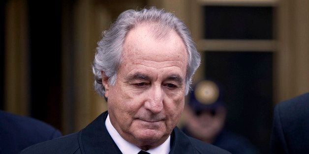 UNITED STATES - MARCH 10: Bernard Madoff, founder of Bernard L. Madoff Investment Securities LLC, leaves federal court in New York, U.S., on Tuesday, March 10, 2009. Madoff, 70, will plead guilty on March 12 that he directed a fraud that totaled as much as $64.8 billion, the largest Ponzi scheme in U.S. history, his lawyer Ira Sorkin said in a court hearing today. Madoff, free on $10 million bail, faces life imprisonment. (Photo by Jin Lee/Bloomberg via Getty Images)