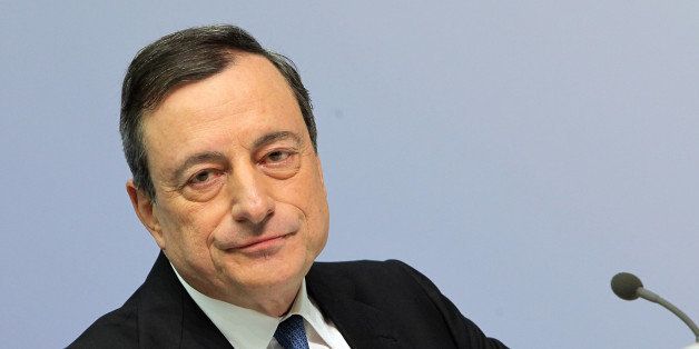 FRANKFURT AM MAIN, GERMANY - JANUARY 22: Mario Draghi, head of the European Central Bank (ECB), arrives to speak to journalists following a meeting of the ECB governing board on January 22, 2015 in Frankfurt, Germany. The Eurozone group of nations is threatened by potential deflation and many analysts are counting on the ECB to take proactive measures, including a bond-buying initiative. While the U.S. economy shows to be on a strong path to recovery, overall growth in Europe remains weak and the Euro has fallen significantly in value on world markets. (Photo by Hannelore Foerster/Getty Images)