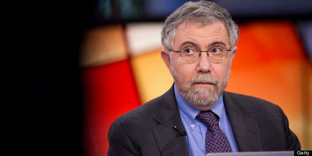 Nobel Prize-winning Economist Paul Krugman, professor of international trade and economics at Princeton University, pauses during a Bloomberg Television interview in New York, U.S., on Monday, Jan. 28, 2013. Krugman discussed the performance of bonds, Fed monetary policy, and the U.S. economy compared with that of Japan. Photographer: Scott Eells/Bloomberg via Getty Images 