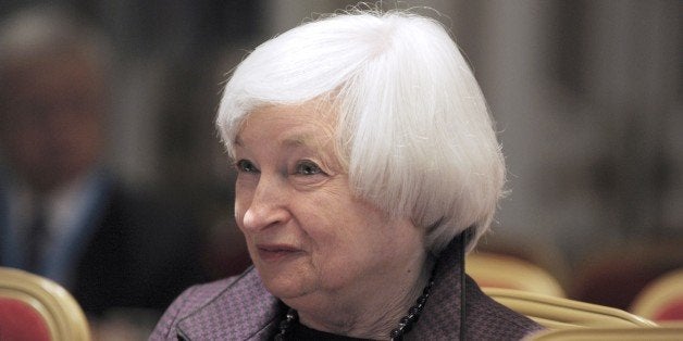 US Federal Reserve Chair Janet Yellen attends an International Symposium of the Bank de France, 'Central Banking: The way for