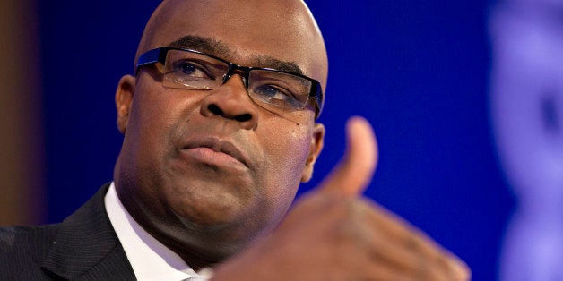 Don Thompson, president and chief executive officer of McDonald's Corp., speaks at the Bloomberg Year Ahead: 2014 conference in Chicago, Illinois, U.S., on Thursday, Nov. 21, 2013. McDonalds is 'nowhere near saturation,' testing mobile payment in some areas, Thompson said. Photographer: Daniel Acker/Bloomberg via Getty Images