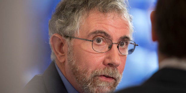 Paul Krugman, professor of international trade and economics at Princeton University and Nobel Prize-winning economist, speaks during an interview in Hong Kong, China, on Thursday, Nov. 14, 2013. The European Central Bank (ECB) can do substantially more in principle on the use of forward guidance and quantitative easing, Krugman said. Photographer: Jerome Favre/Bloomberg via Getty Images 