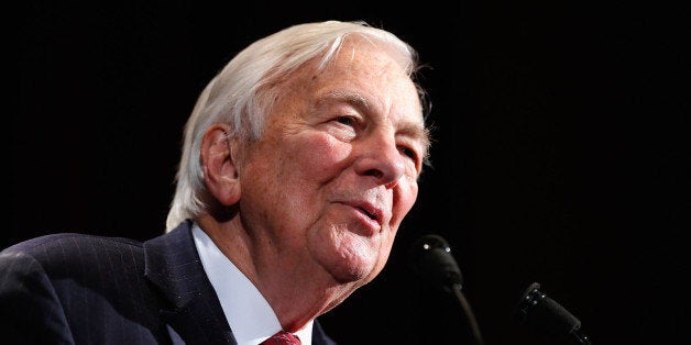 NEW YORK, NY - NOVEMBER 07: Honoree John C. Whitehead speaks onstage at the annual Freedom Award Benefit hosted by the Inter