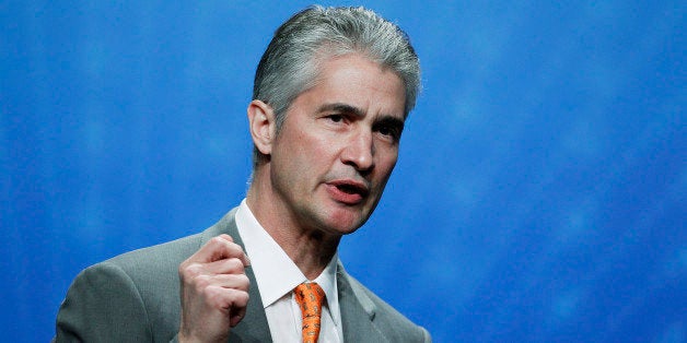 Jeff Smisek, chief executive officer of United Continental Holdings Inc., speaks at the 2011 CERAWEEK conference in Houston,