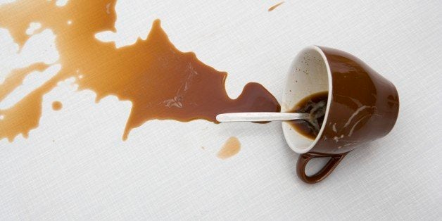 Spilt cup of coffee