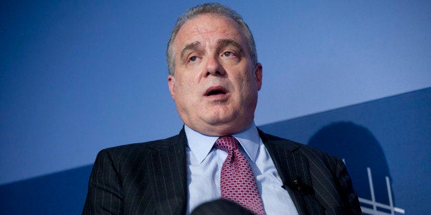 Mark Bertolini, chairman, president and chief executive officer of Aetna Inc., speaks at the Peterson Institute for Internati