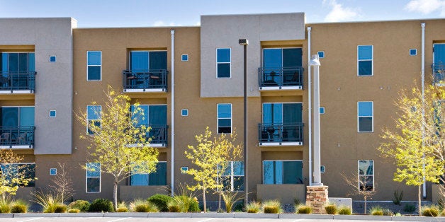 Row of Modern Apartments. 