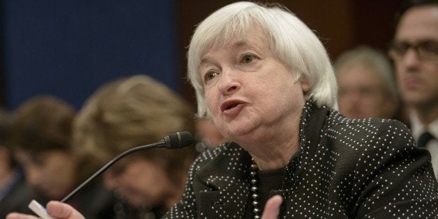 Federal Reserve Board Chairwoman Janet Yellen speaks during a hearing of the House Financial Services Committee on Capitol Hill February 25, 2015 in Washington, DC. AFP PHOTO/BRENDAN SMIALOWSKI (Photo credit should read BRENDAN SMIALOWSKI/AFP/Getty Images)