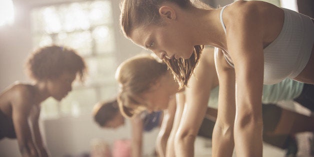 Women working out in exercise class