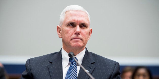 UNITED STATES - FEBRUARY 4: Gov. Mike Pence, R-Ind., testifies during the House Education and the Workforce Committee hearing on 'State of American Schools and Workplaces: Expanding Opportunity in America's Schools and Workplaces' on Wednesday, Feb. 4, 2015. (Photo By Bill Clark/CQ Roll Call)