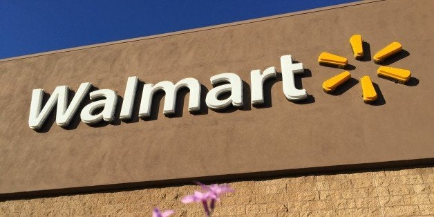 Retail signs. Walmart store in Carson, California, on January 27, 2015.