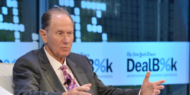 NEW YORK, NY - NOVEMBER 12: Founding partner at TPG Capital David Bonderman participates in a discussion at the New York Times 2013 DealBook Conference in New York at the New York Times Building on November 12, 2013 in New York City. (Photo by Larry Busacca/Getty Images for The New York Times)