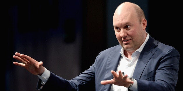 SAN FRANCISCO, CA - OCTOBER 08: Venture Capitalist and Andreessen Horowitz Co-Founder Marc Andreessen speak onstage during '
