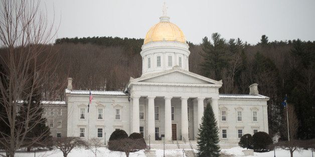 The Vermont Statehouse on the first day of the 2014 legislative session in Montpelier, Vt., on Tuesday, January 7, 2014. (AP Photo/Andy Duback)