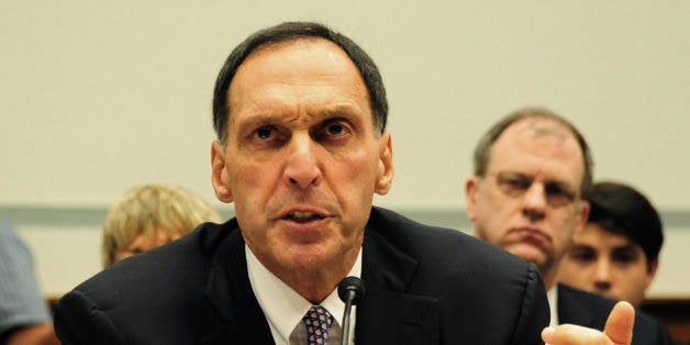 Richard S. Fuld Jr., chief executive officer of Lehman Brothers, testifies before the US House Oversight and Government Reform Committee October 6, 2008 on Capitol Hill in Washington, DC. Fuld told the committee, 'I take full responsibility for the decisions that I made and for the actions that I took.' He defended his actions as 'prudent and appropriate' based on information he had at the time. 'I feel horrible about what happened,' he said. Committee chairman Rep.Henry Waxman D-CA,questioned Fuld on whether it was true he took home some $480 million in compensation since 2000, and asked: 'Is that fair?' AFP PHOTO/Karen BLEIER (Photo credit should read KAREN BLEIER/AFP/Getty Images)