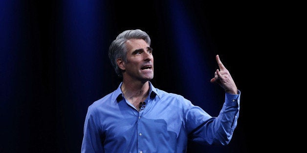 SAN FRANCISCO, CA - JUNE 08: Apple Craig Federighi, Apple senior vice president of Software Engineering, speaks during Apple WWDC on June 8, 2015 in San Francisco, California. Apple annouced a new OS X, El Capitan, and iOS 9 during the keynote at the annual developers conference that runs through June 12. (Photo by Justin Sullivan/Getty Images)