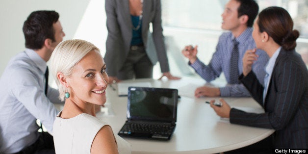 Business people talking in meeting