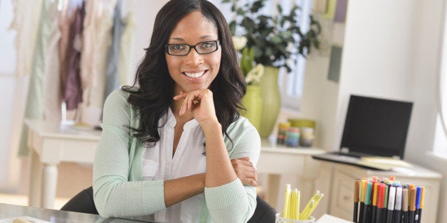 USA, New Jersey, Jersey City, Portrait of female entrepreneur in workplace