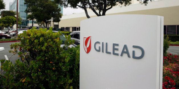 This photo taken Thursday, July 9, 2015, is the headquarters of Gilead Sciences in Foster City, Calif. Harvoni, the newest pill from California-based Gilead Sciences, accounted for more than three-fourths of the prescriptions filled for hepatitis-C drugs in the first three months of this year, according to IMS Health. (AP Photo/Eric Risberg)
