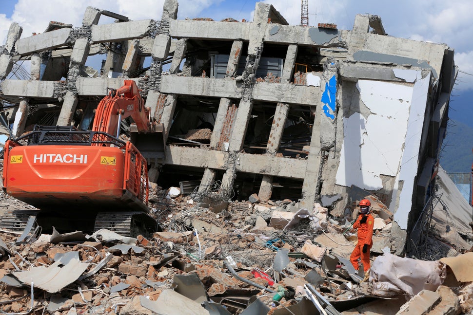 About 50 people were believed to have been caught inside the Roa-Roa hotel when it was brought down. About nine bodies h