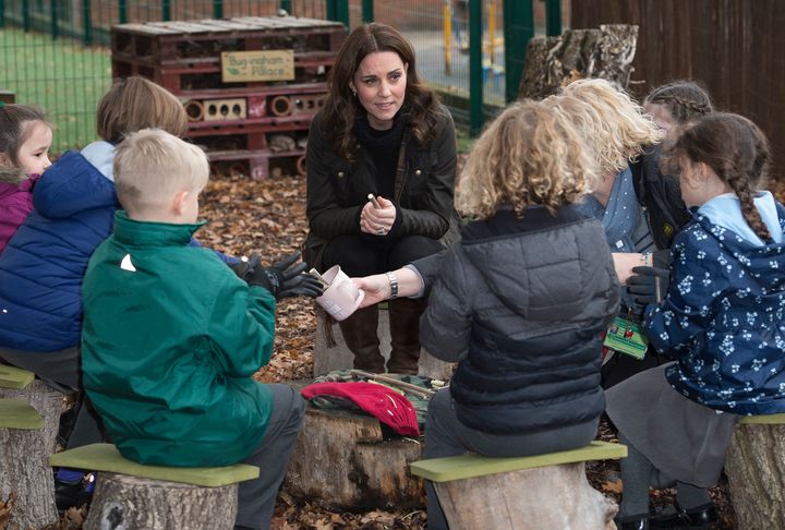 Duchess of Cambridge visits the Robin Hood Primary School to celebrate ten years of The Royal Horticultural Society.