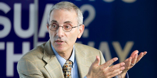 Robert Litan, director of Research for Bloomberg, speaks during the Bloomberg / 2012 Tampa Host Committee Economic Development Series Panel: Regulation and Restraint inside the Bloomberg Link during the Republican National Convention (RNC) in Tampa, Florida, U.S., on Tuesday, Aug. 28, 2012. Mitt Romney secured enough delegates to officially win the Republican presidential nomination at the party's convention in Tampa. Photographer: David Paul Morris/Bloomberg via Getty Images