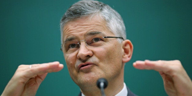 WASHINGTON, DC - OCTOBER 08: Volkswagen Group of America President and CEO Michael Horn testifies before the House Energy and Commerce Committee's Oversight and Investigations Subcommittee in the Rayburn House Office Building on Capitol Hill October 8, 2015 in Washington, DC. Horn was questioned by members of Congress about the origins and details behind Volkswagen's emissions scandal, which the company said involved the rigging of engines in 11 million diesel cars around the world to beat emissions tests. (Photo by Chip Somodevilla/Getty Images)