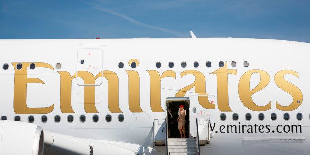 SCHOENEFELD, GERMANY - MAY 21: Airbus A380-800 of the Arabic airline Emirates on March 21, 2014 in Schoenefeld, Germany. (Photo by Thomas Trutschel/Photothek via Getty Images)