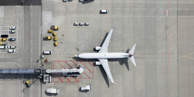 Aerial view of airplane