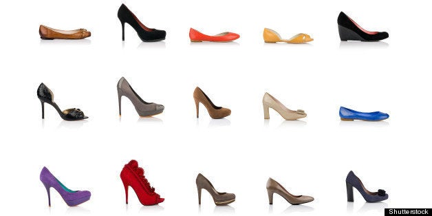 many fashionable female shoes...