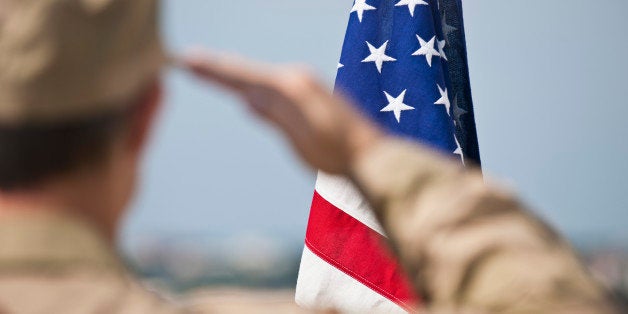 Soldier saluting