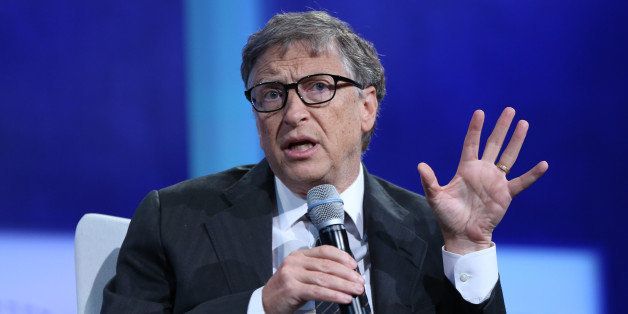 CNBC EVENTS -- Pictured: Bill Gates, co-founder of Microsoft, speaks at the Clinton Global Initiative Annual Meeting, 'The Future of Impact', hosted by former President Bill Clinton, at the Sheraton Times Square in New York City, on September 27, 2015 -- (Photo by: Adam Jeffery/CNBC/NBCU Photo Bank via Getty Images)