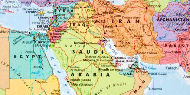 Map with Saudi Arabia in focus.