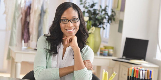 USA, New Jersey, Jersey City, Portrait of female entrepreneur in workplace