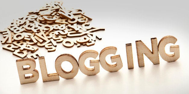 'Blogging' written in block letters