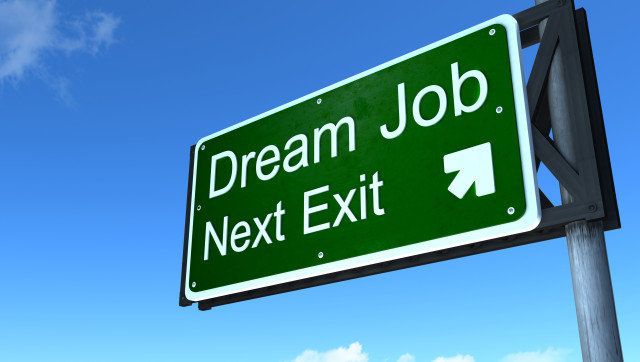Dream job road sign