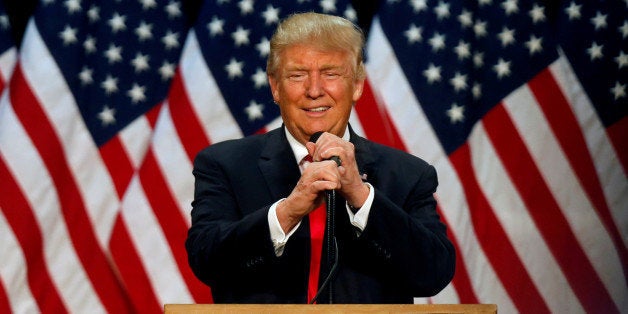 Republican U.S. presidential candidate Donald Trump speaks at a campaign rally in Eugene, Oregon, U.S. on May 6, 2016. REUT
