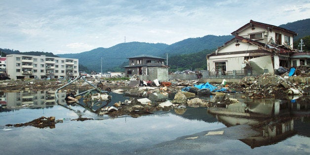 Tsunami and earthquake damage in Ayukawahama of Ishinomaki-shi.