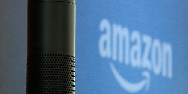 An 'Echo' device stands on display during the U.K. launch event for the Amazon.com Inc. Echo voice-controlled home assistant
