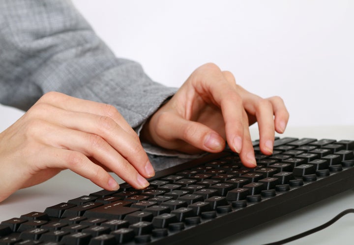 woman and keyboard