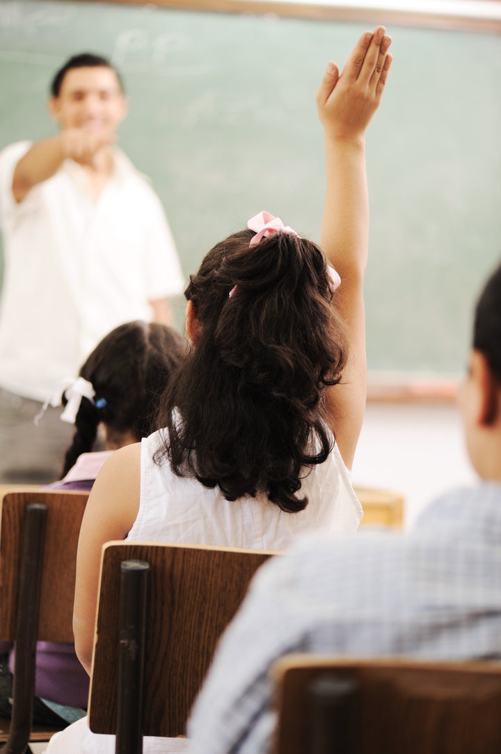 Children at school classroom