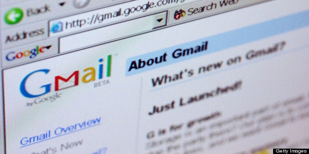 UNITED STATES - APRIL 01: The Gmail logo is pictured on the top of a Gmail.com welcome page in New York Friday, April 1, 2005. (Photo by Daniel Acker/Bloomberg via Getty Images)