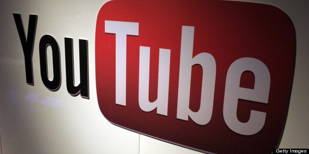 A picture shows a You Tube logo on December 4, 2012 during LeWeb Paris 2012 in Saint-Denis near Paris. Le Web is Europe's lar